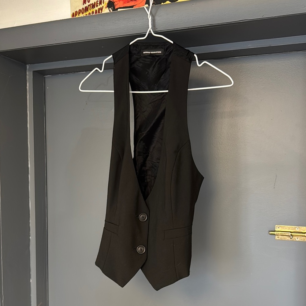 Express Black Tailored Vest Formal Wear